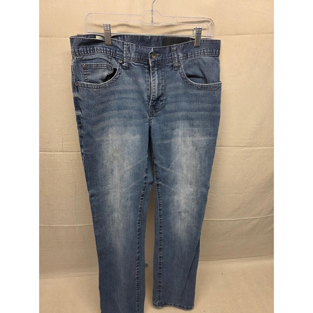 Axel‎ Slim Straight Mens Blue Jeans Medium Wash Denim W32 L32 Stretch